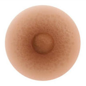 a reconstructed nipple with foam nipple guard in place.
